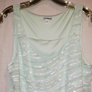 Seafoam Green Tank Top with beading detail